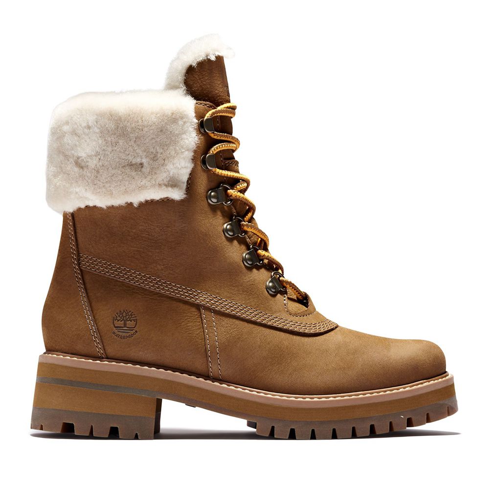 Bototos Timberland Mujer 6-Inch Courmayer Valley Waterproof Shearling Marrones - Chile OPE-480527